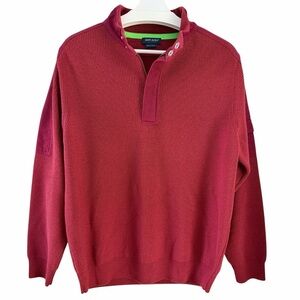 SAINT-JAMES red half zip wool blend sweater l